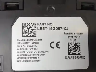 Second-hand car spare part electronic module for ford puma  oem iam references lb5t14g087xj  