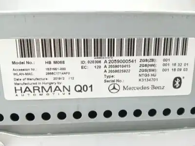 Second-hand car spare part audio system / radio cd for mercedes-benz clase glc (w253) * oem iam references a2059000541  