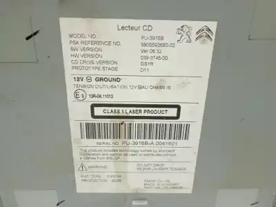 Peça sobressalente para automóvel em segunda mão sistema de áudio / rádio cd por citroen c4 lim. business referências oem iam 9805593680  