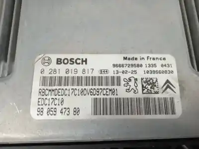 Recambio de automóvil de segunda mano de centralita motor uce para peugeot partner tepee 1.6 hdi 90 referencias oem iam 0281019817  9805947380