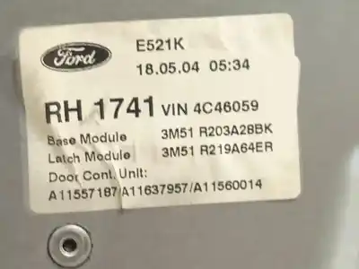 Автозапчасти б/у регулятор стекла переднего правого за ford c-max (dm2) 1.6 tdci ссылки oem iam 3m51r203a28bk  
