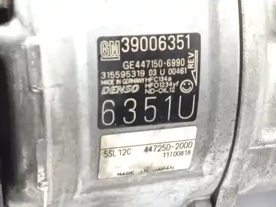 Автозапчасти б/у компрессор кондиционера воздуха за opel corsa e (x15) 1.3 cdti (08, 68) ссылки oem iam 39006351  