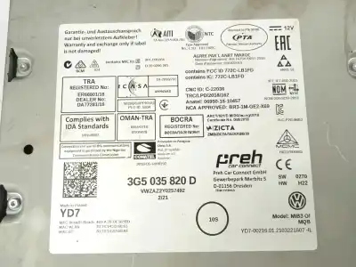 Recambio de automóvil de segunda mano de sistema navegacion gps para volkswagen t-roc (a11, d11) 2.0 tdi referencias oem iam 3g5035820d  