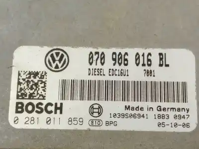Second-hand car spare part ecu engine control for volkswagen touareg (7la, 7l6, 7l7) 2.5 r5 tdi oem iam references 070906016bl  0281011859