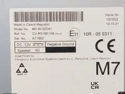 Second-hand car spare part multifunction display for toyota corolla sedán (_e21_) 1.8 vvti hybrid (mzea12, zre211, zwe211) oem iam references 8614002d41  