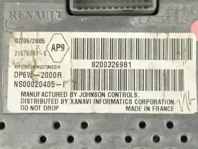 Pezzo di ricambio per auto di seconda mano display multifunzione per renault laguna ii (bg0/1_) 1.9 dci (bg08, bg0g) riferimenti oem iam 8200326981  
