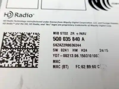 Second-hand car spare part audio system / radio cd for skoda octavia iii (5e3, nl3, nr3) 1.6 tdi oem iam references 5q0035840a  