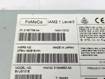Автозапчастина б/у аудіо система / радіо cd для land rover range rover evoque (l538) 2.0 d посилання на oem iam cf6n18c815hn  