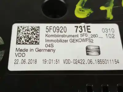 Автозапчастина б/у панель інструментів для seat ateca (kh7, khp) 1.6 tdi посилання на oem iam 5f0920731e  