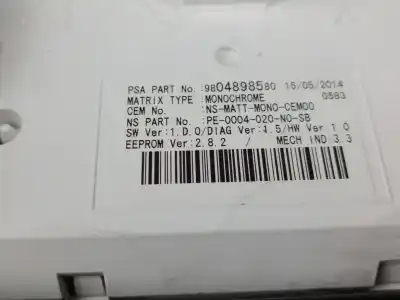 Автозапчастина б/у панель інструментів для peugeot 3008 suv (mc_, mr_, mj_, m4_) 1.6 bluehdi 120 посилання на oem iam 9804898580  