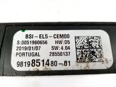 Second-hand car spare part fuse box unit for citroen c3 aircross ii (2r_, 2c_) 1.5 bluehdi 120 (2cyhxx) oem iam references 9819851480  