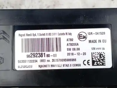 Second-hand car spare part electronic module for citroen c3 aircross ii (2r_, 2c_) 1.5 bluehdi 120 (2cyhxx) oem iam references 9829238180  