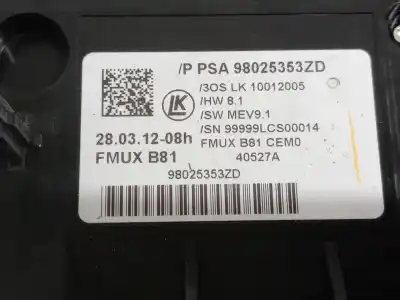 Peça sobressalente para automóvel em segunda mão comando de sofagem (chauffage / ar condicionado) por citroen ds5 2.0 hdi 165 referências oem iam 98025353zd  