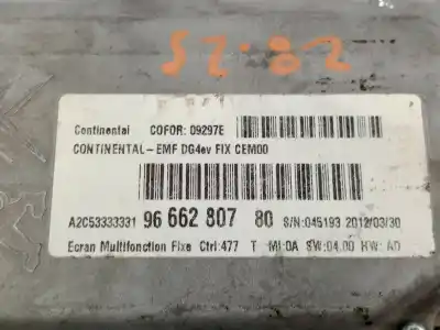 Second-hand car spare part multifunction display for citroen ds5 2.0 hdi 165 oem iam references 9666280780  