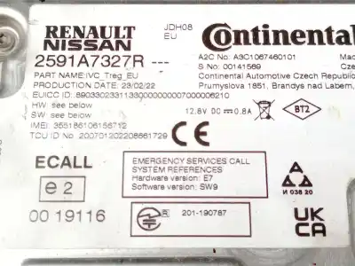 Peça sobressalente para automóvel em segunda mão módulo eletrônico por dacia sandero iii 1.0 tce 90 eco-g referências oem iam 2591a7327r  