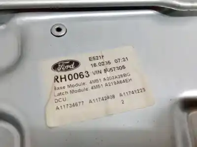 Second-hand car spare part passenger side right window regulator for ford focus ii (da_, hcp, dp) 1.6 tdci oem iam references 4m51a203a28bg  