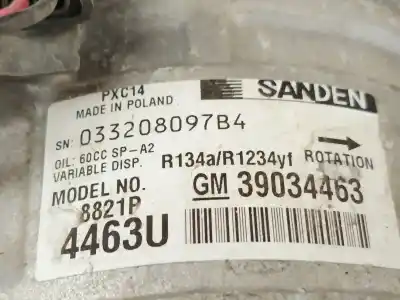 Автозапчасти б/у компрессор кондиционера воздуха за opel astra k (b16) 1.4 turbo (68) ссылки oem iam 39034463  