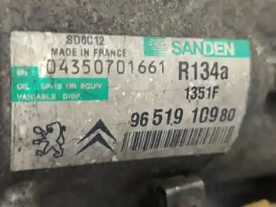 Pezzo di ricambio per auto di seconda mano compressore aria condizionata per citroen c4 i (lc_) 1.6 hdi riferimenti oem iam 9651910980   Pezzo di ricambio per auto di seconda mano compressore aria condizionata per citroen c4 i (lc_) 1.6 hdi riferimenti oem iam 9651910980