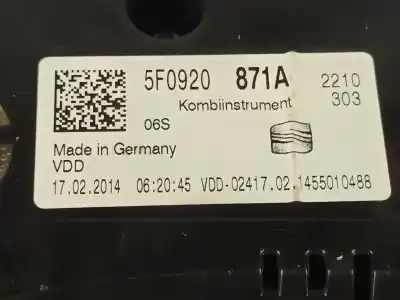 Peça sobressalente para automóvel em segunda mão quadrante por seat leon (5f1) 2.0 tdi referências oem iam 5f0920871a  