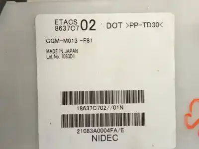 Second-hand car spare part fuse box unit for mitsubishi mirage / space star vi fastback (a0_a) 1.2 (a03a) oem iam references 8637ct02  