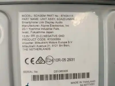 Автозапчастина б/у багатофункційний дисплей для mitsubishi mirage / space star vi fastback (a0_a) 1.2 (a03a) посилання на oem iam 8740a115  