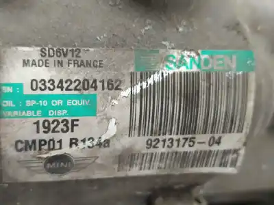 Peça sobressalente para automóvel em segunda mão compressor de ar condicionado a/a a/c por mini mini countryman (r60) cooper d referências oem iam 9213175  1923f