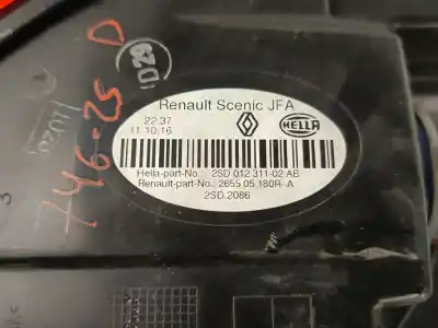 Автозапчасти б/у правый задний фонарь за renault scénic iv (j9_) 1.5 dci 110 ссылки oem iam 265505180r  