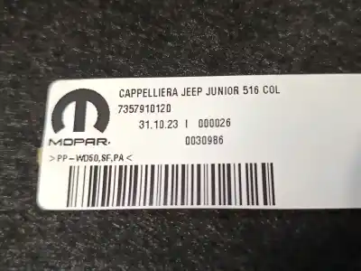 Peça sobressalente para automóvel em segunda mão chapeleira por jeep avenger (j2) electric referências oem iam 7357910120  