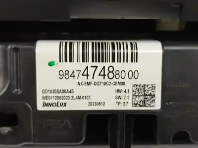 Peça sobressalente para automóvel em segunda mão display gps / multimídia por jeep avenger (j2) electric referências oem iam 9847474880  