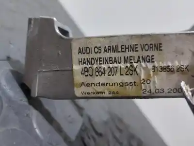 Second-hand car spare part center armrest for audi a6 avant (4b5) 2.5 tdi quattro oem iam references 4b0864207l  