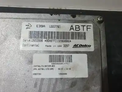 Second-hand car spare part Ecu Engine Control for OPEL ASTRA J LIM. ASTRA J OEM IAM references 12657781  