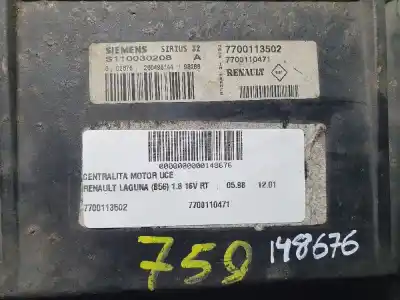Pezzo di ricambio per auto di seconda mano Centralina Motore per RENAULT LAGUNA (B56) 1.8 16V RT Riferimenti OEM IAM 7700113502  7700110471