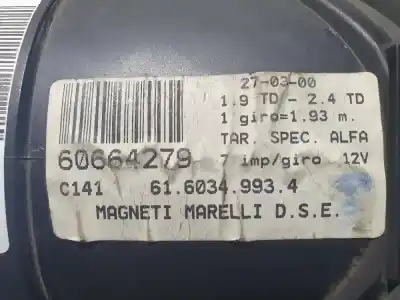 Pièce détachée automobile d'occasion Compteur De Vitesse Tableau De Bord pour ALFA ROMEO 156 SPORTWAGON (116) 1.9 JTD Progression Références OEM IAM 60664279  