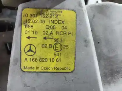 Second-hand car spare part right headlight for clase c clase a w168 160 cdi 168.007 oem iam references a1688201061  