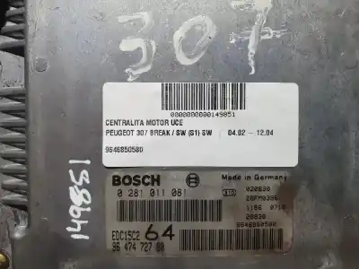 Tweedehands auto-onderdeel ecu motorcontroller voor peugeot 307 break / sw (s1) break xs oem iam-referenties 9646850580