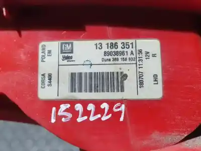 Second-hand car spare part right tailgate light for opel corsa d corsa d oem iam references 13186351  