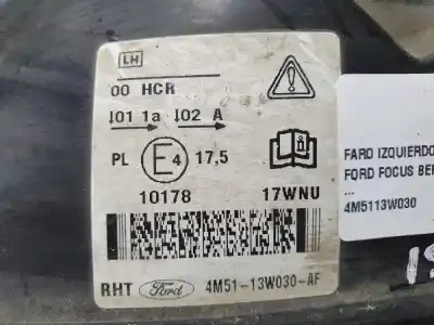 Автозапчасти б/у ЛЕВАЯ ФАРА за FORD FOCUS  ссылки OEM IAM 4M5113W030  