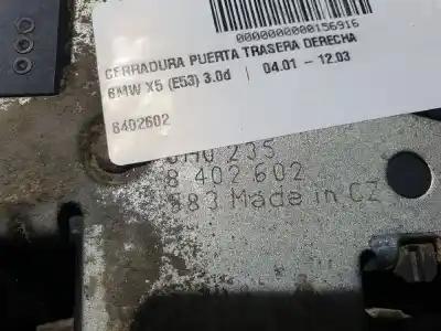 Second-hand car spare part rear right door lock for bmw x5 (e53) 3.0d oem iam references 8402602  