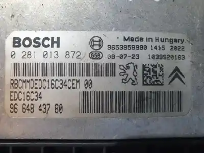 Peça sobressalente para automóvel em segunda mão centralina de motor uce por peugeot 207 9hxdv6ated4 referências oem iam 9664843780