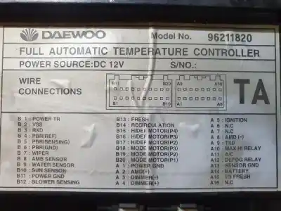 Second-hand car spare part climate control for daewoo leganza x20sed oem iam references 96211820  