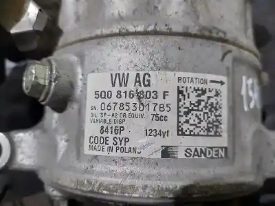 Автозапчасти б/у КОМПРЕССОР КОНДИЦИОНЕРА ВОЗДУХА за SKODA FABIA  ссылки OEM IAM 5Q0816803F  