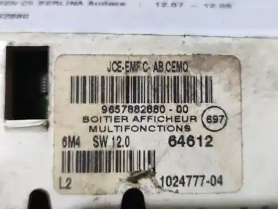 Gebrauchtes Autoersatzteil MULTIFUNKTIONSDISPLAY zum CITROEN C5  OEM-IAM-Referenzen 9657882880  