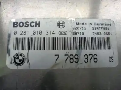 Peça sobressalente para automóvel em segunda mão centralina de motor uce por bmw x5 (e53) 3.0d referências oem iam 7789376  0281010314