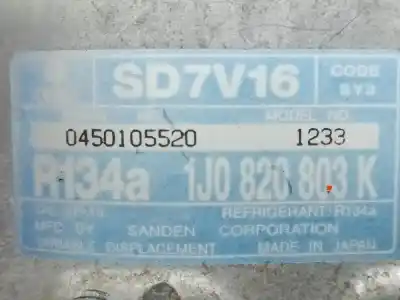 Автозапчасти б/у компрессор кондиционера воздуха за audi a3 (8p) 1.6 102 cv / 75 kw ссылки oem iam 1j0820803k  