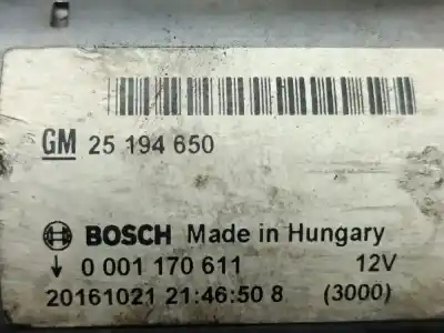 Peça sobressalente para automóvel em segunda mão motor de arranque por opel corsa e gasolina 2015 5p referências oem iam 25194650  