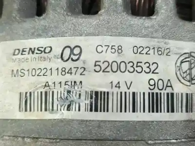 Second-hand car spare part ALTERNATOR for FIAT 500  OEM IAM references 52003532  