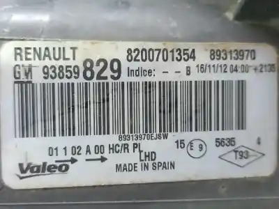 Peça sobressalente para automóvel em segunda mão Farol / Farolim Esquerdo por RENAULT TRAFIC CAJA CERRADA (AB 4.01) 1.9 Diesel Referências OEM IAM 8200701354  
