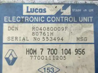 Peça sobressalente para automóvel em segunda mão centralina de motor uce por renault clio ii caixa (sb0/1/2_) 1.9 d (sb0j) referências oem iam 7700104956