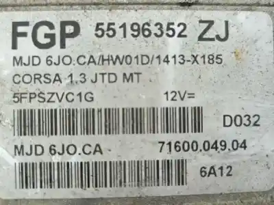 Автозапчасти б/у блок управления двигателем за opel corsa c corsa c ссылки oem iam 55196352  