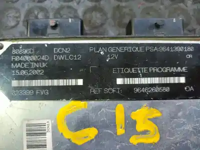 Second-hand car spare part Ecu Engine Control for CITROEN C15 CITROEN C15 - 1.9 DIESEL OEM IAM references 9646260580  9641390180